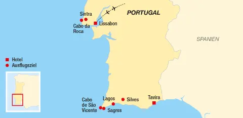 Algarve und Lissabon Reiseroute-placeholder