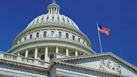 Das Kapitol in Washington mit USA Flagge-placeholder