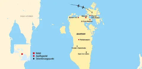 Bahrain Reiseroute Trendtours Karte-placeholder