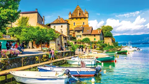 Yvoire am Genfer See mit Booten-placeholder