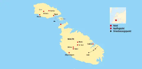 Trendtours Reiseroute Karte von Malta-placeholder