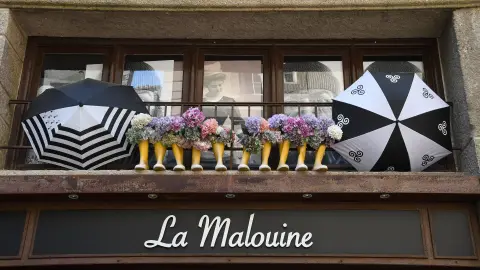 Saint-Malo Fensterbank mit Blumen-placeholder