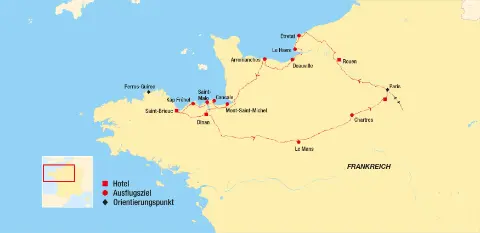Trendtours Reiseroute durch die Normandie und Bretagne-placeholder