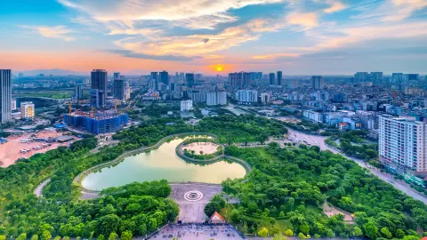 Wunderschönes Stadtpanorama von Hanoi-placeholder
