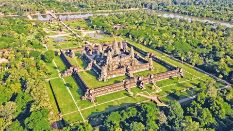 Außenansicht der UNESCO Tempelanlage Angkor Wat-placeholder